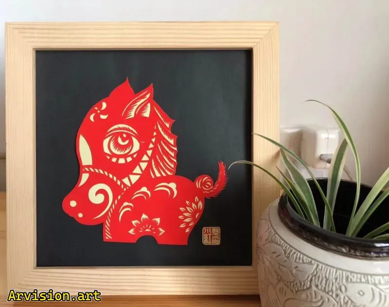 中国剪纸十二生肖系列马